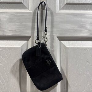 Black Coach Signature Wristlet Bag